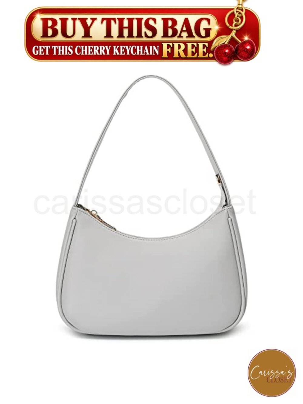 ✨ Hobo Shoulder Bag PU Leather Mini Clutch Purse Zipper Vegan Women